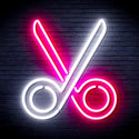advpro-scissors-ultra-bright-led-neon-sign-fnu0285 - White & Pink