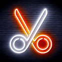 advpro-scissors-ultra-bright-led-neon-sign-fnu0285 - White & Orange
