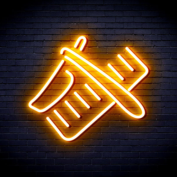 advpro-shavers-and-comb-ultra-bright-led-neon-sign-fnu0286 - Golden Yellow