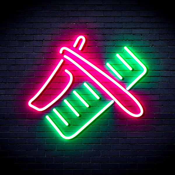 advpro-shavers-and-comb-ultra-bright-led-neon-sign-fnu0286 - Green & Pink