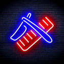 advpro-shavers-and-comb-ultra-bright-led-neon-sign-fnu0286 - Red & Blue