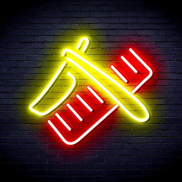 advpro-shavers-and-comb-ultra-bright-led-neon-sign-fnu0286 - Red & Yellow