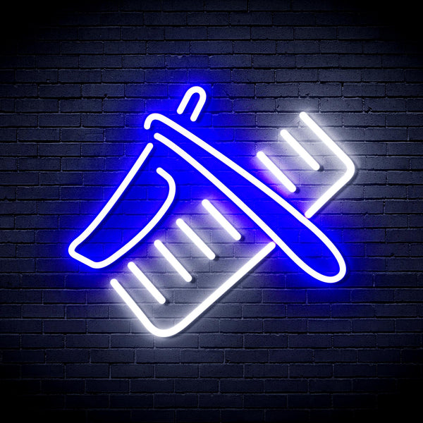 advpro-shavers-and-comb-ultra-bright-led-neon-sign-fnu0286 - White & Blue