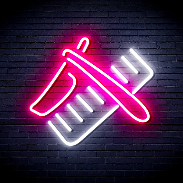 advpro-shavers-and-comb-ultra-bright-led-neon-sign-fnu0286 - White & Pink