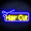 advpro-hair-cut-with-scissors-ultra-bright-led-neon-sign-fnu0287 - Blue & Yellow