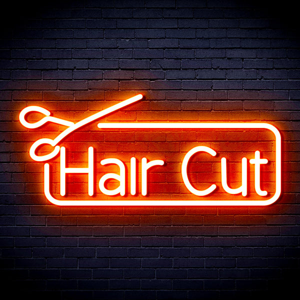 advpro-hair-cut-with-scissors-ultra-bright-led-neon-sign-fnu0287 - Orange