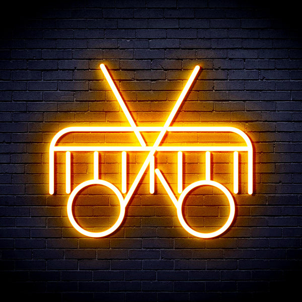 advpro-scissors-and-comb-ultra-bright-led-neon-sign-fnu0288 - Golden Yellow