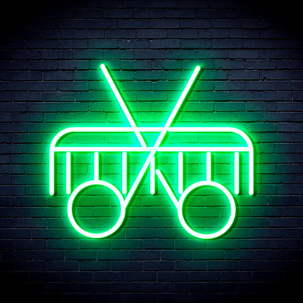 advpro-scissors-and-comb-ultra-bright-led-neon-sign-fnu0288 - Green