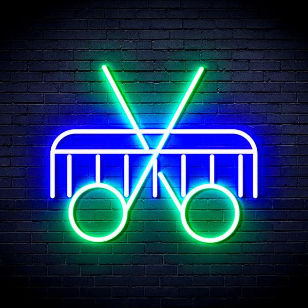 advpro-scissors-and-comb-ultra-bright-led-neon-sign-fnu0288 - Green & Blue