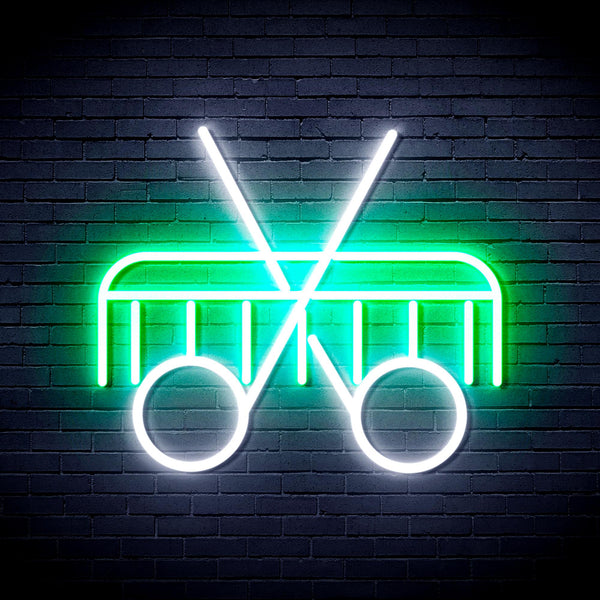 advpro-scissors-and-comb-ultra-bright-led-neon-sign-fnu0288 - White & Green