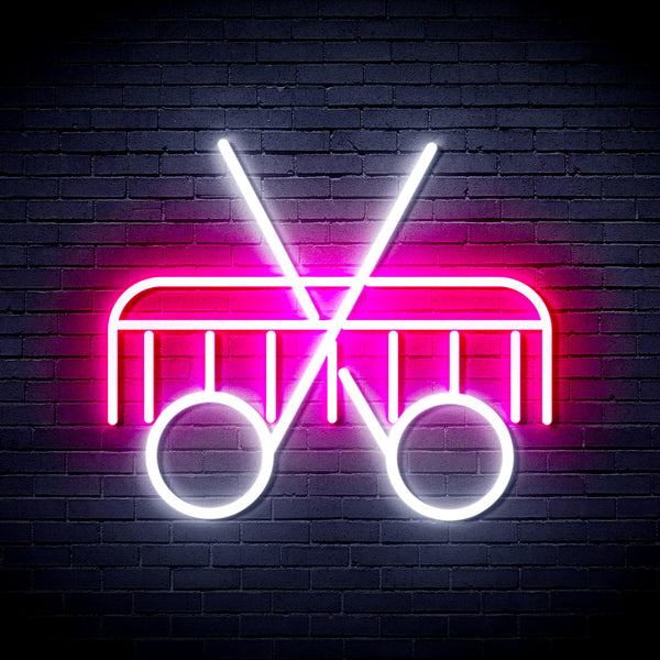 advpro-scissors-and-comb-ultra-bright-led-neon-sign-fnu0288 - White & Pink