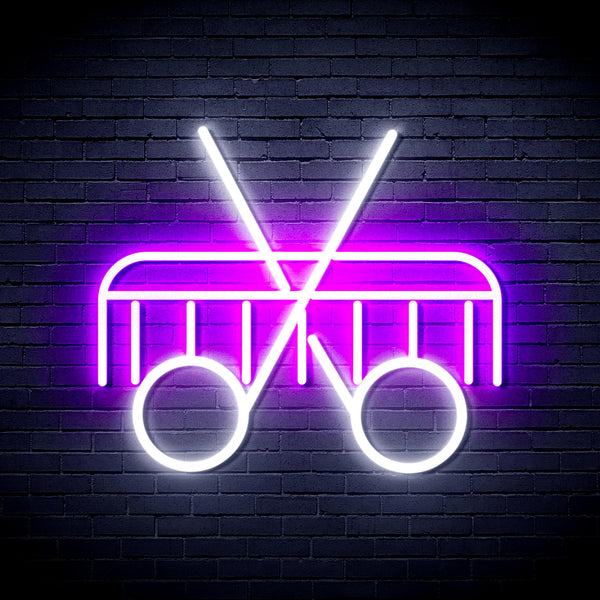 advpro-scissors-and-comb-ultra-bright-led-neon-sign-fnu0288 - White & Purple