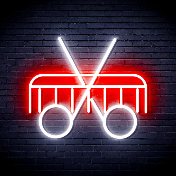 advpro-scissors-and-comb-ultra-bright-led-neon-sign-fnu0288 - White & Red