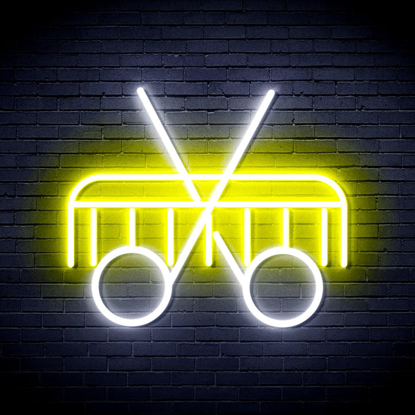advpro-scissors-and-comb-ultra-bright-led-neon-sign-fnu0288 - White & Yellow