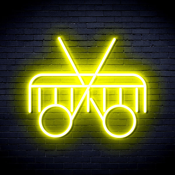 advpro-scissors-and-comb-ultra-bright-led-neon-sign-fnu0288 - Yellow