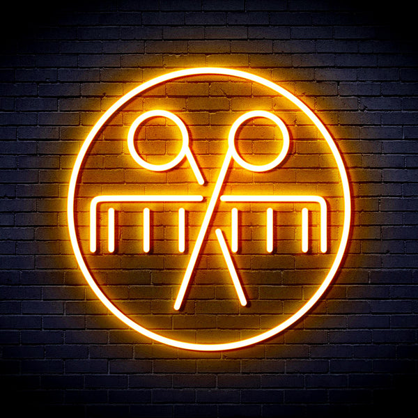 advpro-scissors-and-comb-ultra-bright-led-neon-sign-fnu0289 - Golden Yellow