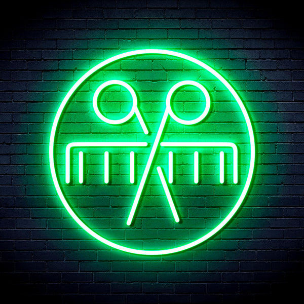 advpro-scissors-and-comb-ultra-bright-led-neon-sign-fnu0289 - Green