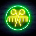 advpro-scissors-and-comb-ultra-bright-led-neon-sign-fnu0289 - Green & Yellow