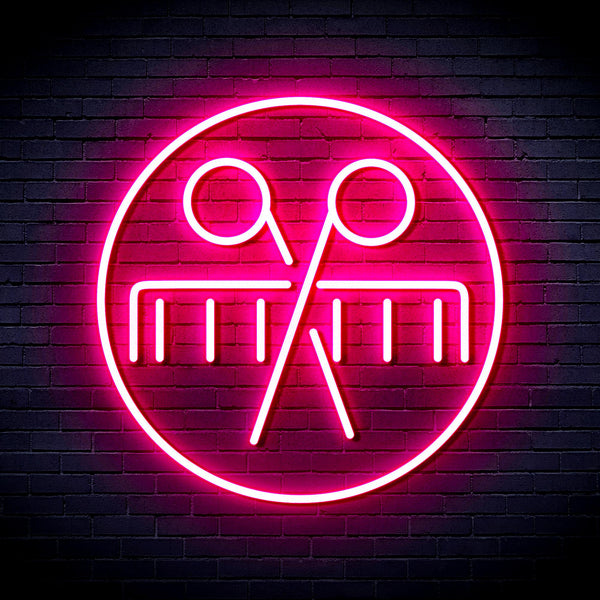 advpro-scissors-and-comb-ultra-bright-led-neon-sign-fnu0289 - Pink