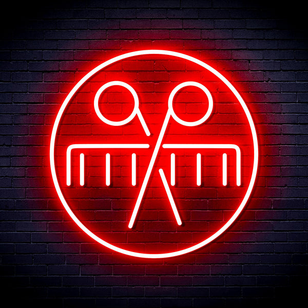 advpro-scissors-and-comb-ultra-bright-led-neon-sign-fnu0289 - Red