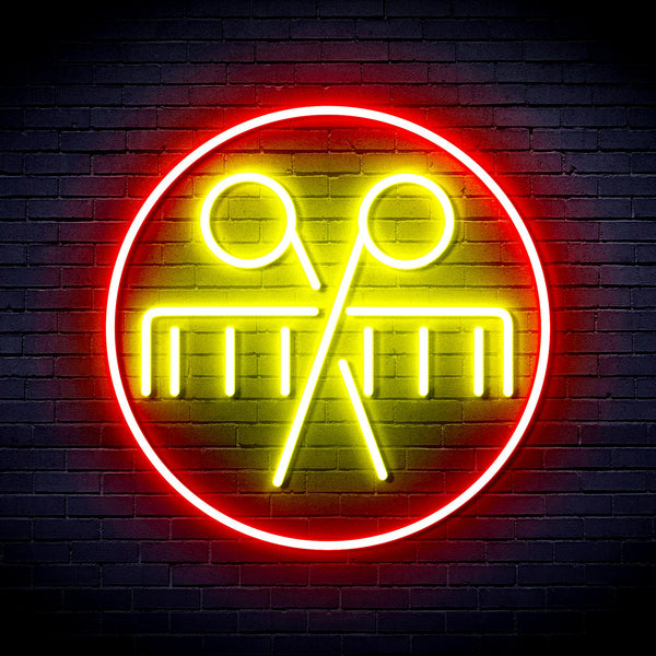 advpro-scissors-and-comb-ultra-bright-led-neon-sign-fnu0289 - Red & Yellow