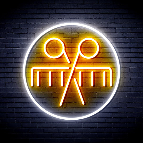advpro-scissors-and-comb-ultra-bright-led-neon-sign-fnu0289 - White & Golden Yellow