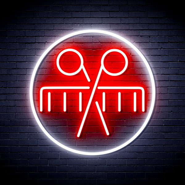 advpro-scissors-and-comb-ultra-bright-led-neon-sign-fnu0289 - White & Red