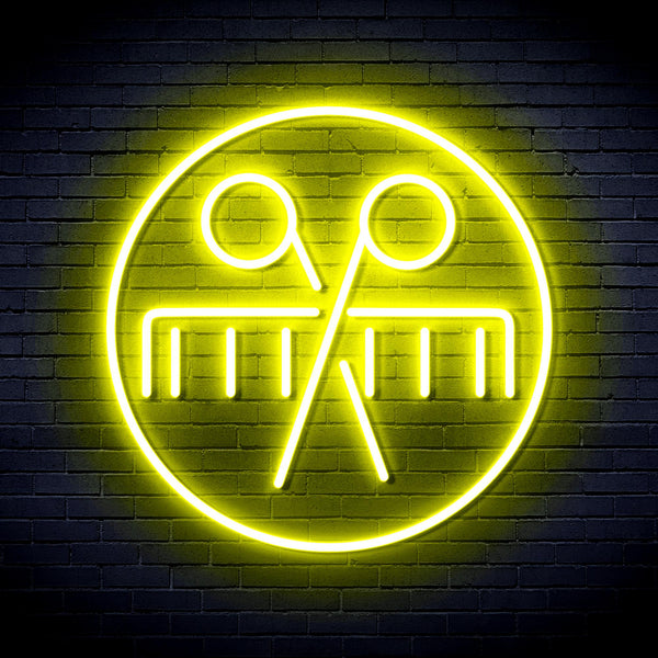 advpro-scissors-and-comb-ultra-bright-led-neon-sign-fnu0289 - Yellow