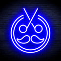 advpro-scissors-with-moustache-ultra-bright-led-neon-sign-fnu0290 - Blue