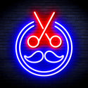 advpro-scissors-with-moustache-ultra-bright-led-neon-sign-fnu0290 - Blue & Red