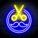 advpro-scissors-with-moustache-ultra-bright-led-neon-sign-fnu0290 - Blue & Yellow