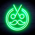 advpro-scissors-with-moustache-ultra-bright-led-neon-sign-fnu0290 - Green