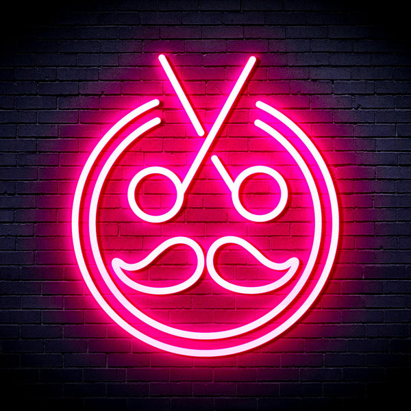 advpro-scissors-with-moustache-ultra-bright-led-neon-sign-fnu0290 - Pink