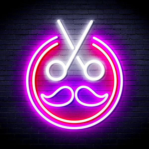 advpro-scissors-with-moustache-ultra-bright-led-neon-sign-fnu0290 - Multi-Color 2