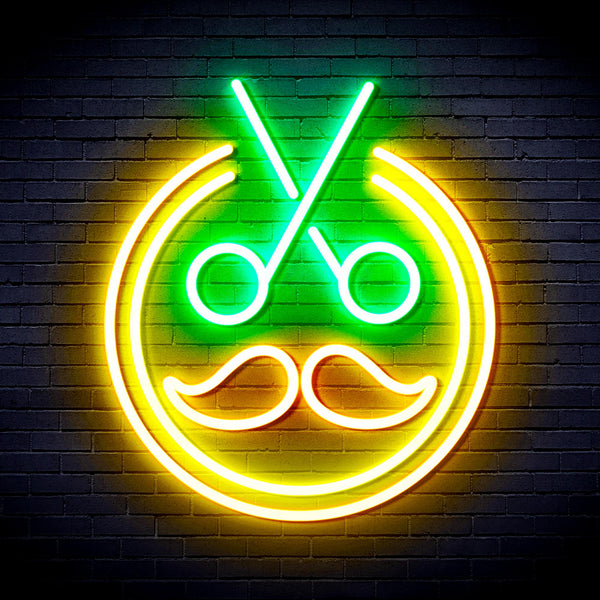 advpro-scissors-with-moustache-ultra-bright-led-neon-sign-fnu0290 - Multi-Color 4