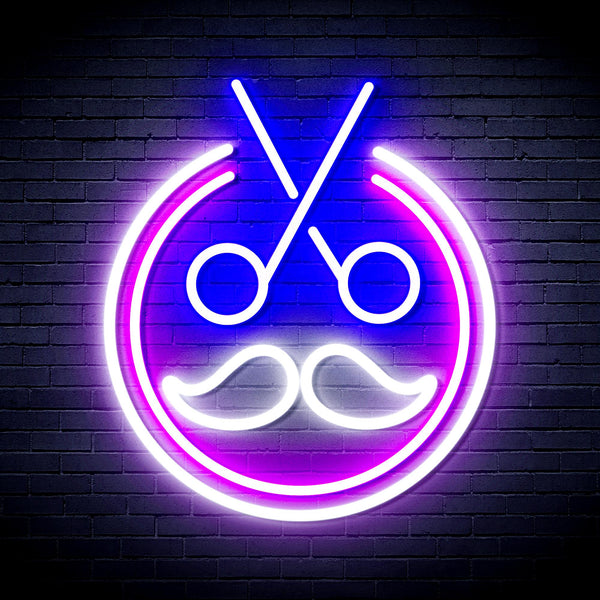 advpro-scissors-with-moustache-ultra-bright-led-neon-sign-fnu0290 - Multi-Color 5