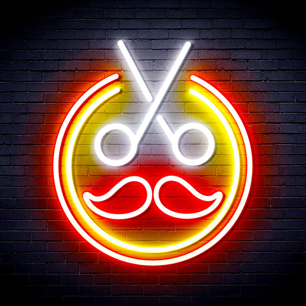 advpro-scissors-with-moustache-ultra-bright-led-neon-sign-fnu0290 - Multi-Color 6