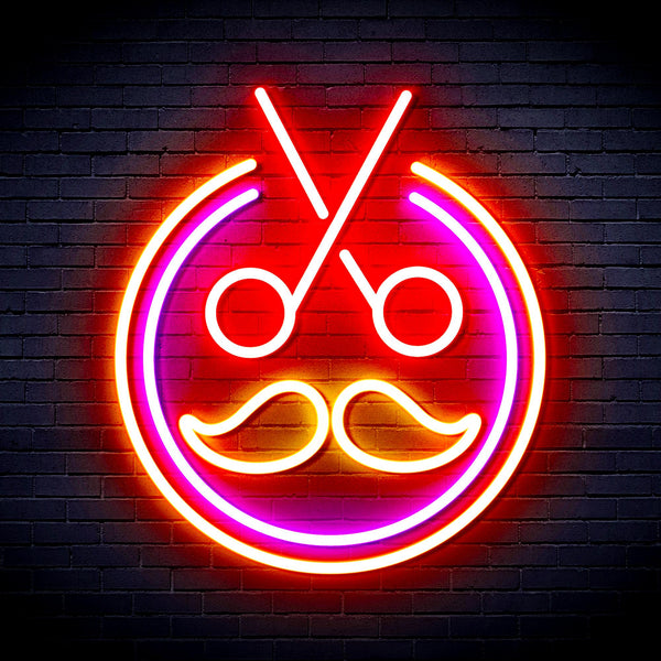 advpro-scissors-with-moustache-ultra-bright-led-neon-sign-fnu0290 - Multi-Color 8