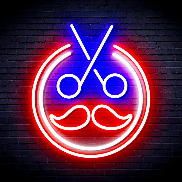 Scissors with Moustache Ultra-Bright LED Neon Sign fnu0290