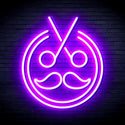 advpro-scissors-with-moustache-ultra-bright-led-neon-sign-fnu0290 - Purple