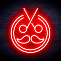 advpro-scissors-with-moustache-ultra-bright-led-neon-sign-fnu0290 - Red