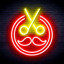 advpro-scissors-with-moustache-ultra-bright-led-neon-sign-fnu0290 - Red & Yellow