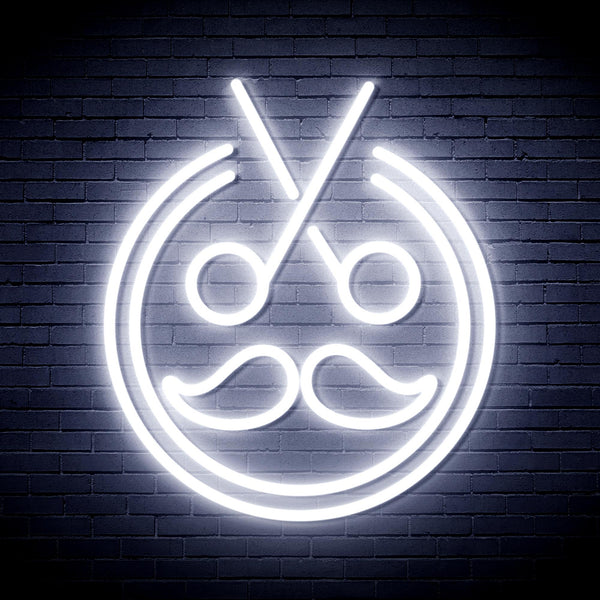 advpro-scissors-with-moustache-ultra-bright-led-neon-sign-fnu0290 - White