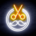 advpro-scissors-with-moustache-ultra-bright-led-neon-sign-fnu0290 - White & Golden Yellow