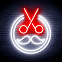 advpro-scissors-with-moustache-ultra-bright-led-neon-sign-fnu0290 - White & Red