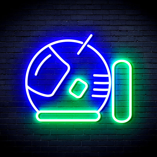 advpro-astronaut-helmet-ultra-bright-led-neon-sign-fnu0292 - Green & Blue