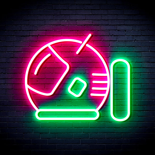 advpro-astronaut-helmet-ultra-bright-led-neon-sign-fnu0292 - Green & Pink