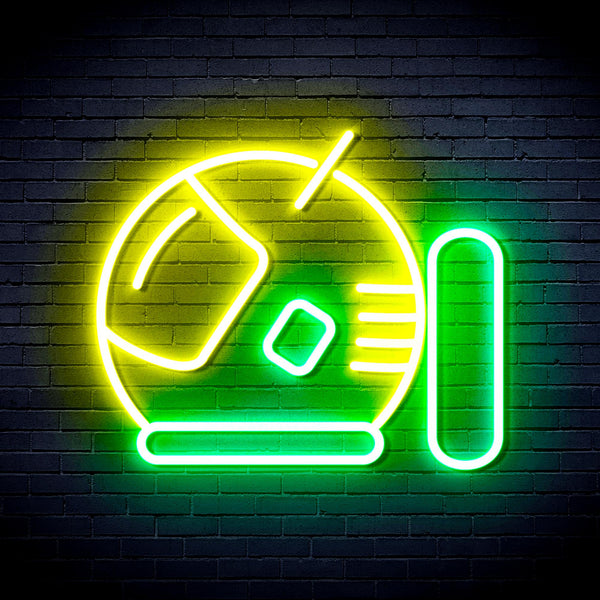 advpro-astronaut-helmet-ultra-bright-led-neon-sign-fnu0292 - Green & Yellow