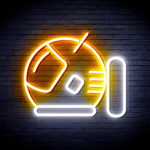 advpro-astronaut-helmet-ultra-bright-led-neon-sign-fnu0292 - White & Golden Yellow
