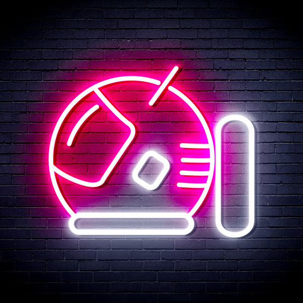 advpro-astronaut-helmet-ultra-bright-led-neon-sign-fnu0292 - White & Pink